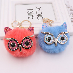 Owl plush keychain, plush ball bag pendant