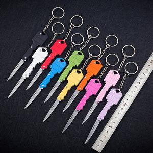 Self-defense folding knife keychain