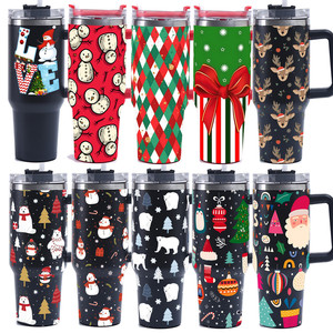 40oz Christmas pattern car mug
