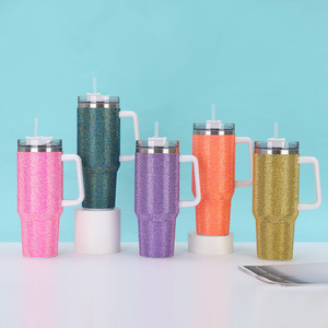 Diamond-encrusted 40oz stainless steel thermos cup wholesale