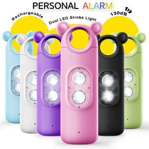 USB rechargeable double flash light personal self-defense alarm women's anti-wolf alarm 130dB