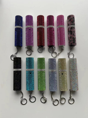 12 color bling lipstick stun gun keychain