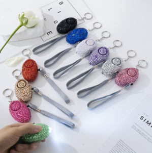 10 colors bling alarm keychain