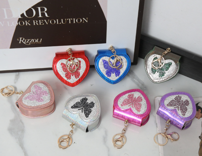 Heart bow with diamond small bag pendant